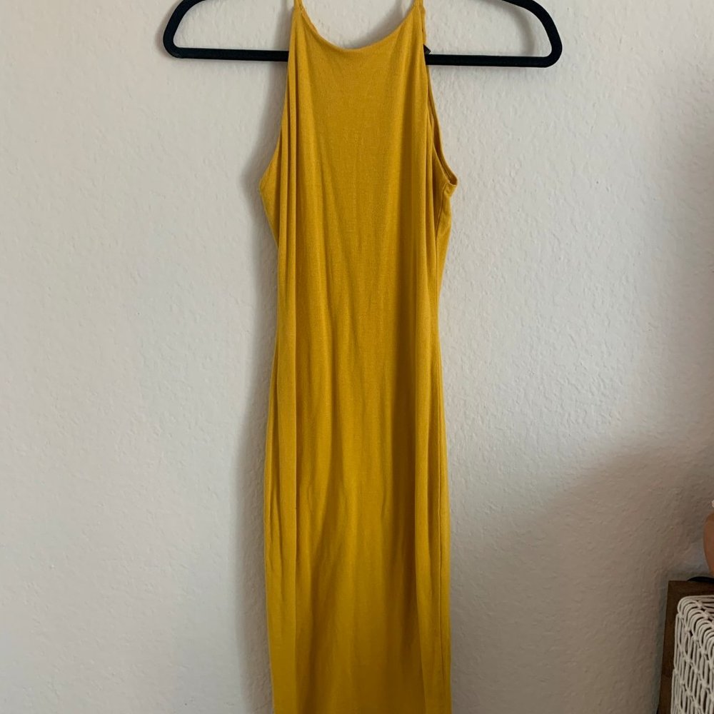 Mustard Yellow Body Con Dress